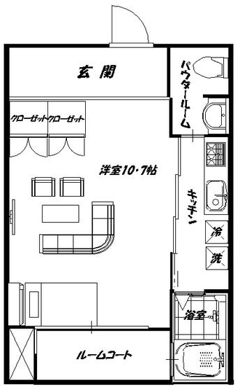 INFINITY YC(1K/2階)の間取り写真