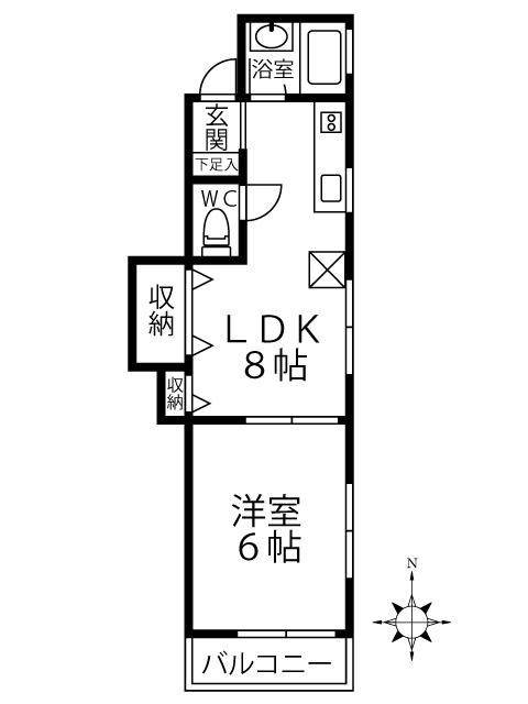 コーポ鈴木(2K/1階)の間取り写真