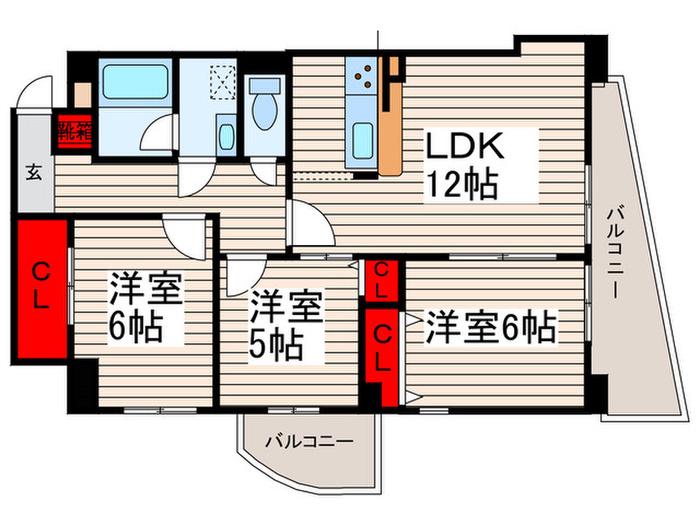 DELCCS KASAI(3LDK/8階)の間取り写真