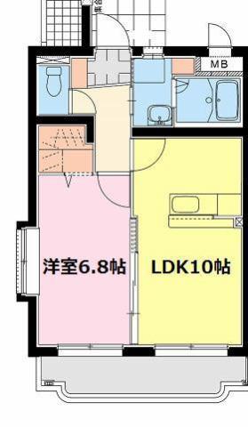 明日香イイエイト(1LDK/1階)の間取り写真