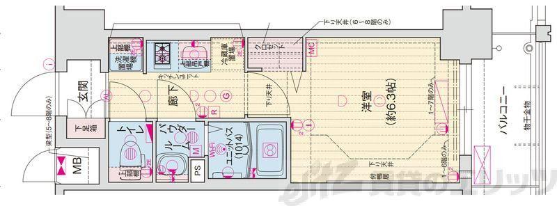 プレサンス淡路駅前(1K/4階)の間取り写真