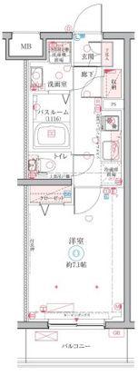クレヴィスタ大塚(1K/2階)の間取り写真