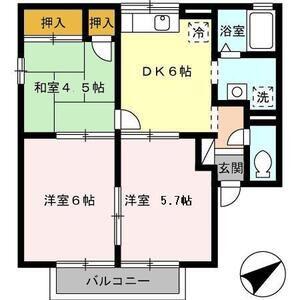 サニーヒルヴィラ(3DK/2階)の間取り写真
