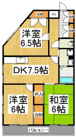リエス清瀬旭が丘(3DK/4階)の間取り写真