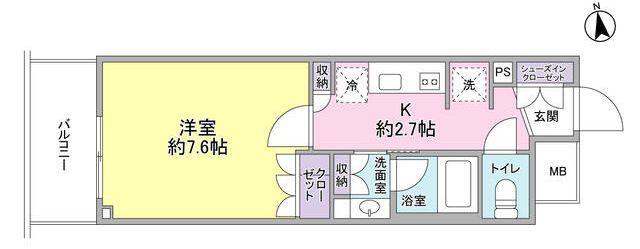スタイリオ品川中延(1K/4階)の間取り写真