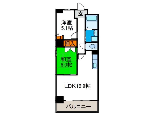ナルトハイム(2LDK/2階)の間取り写真
