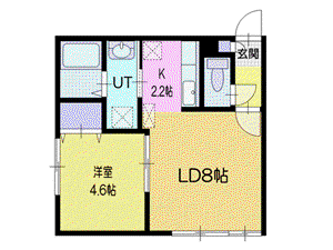 ヴィラージュ富岡(1LDK/1階)の間取り写真
