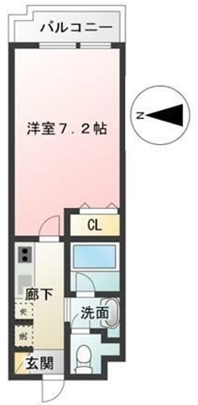 エスポワール糀谷南(1K/4階)の間取り写真