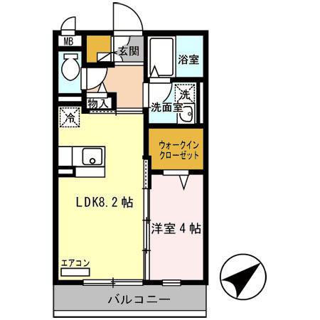 ラメゾンドゥサチ(1LDK/3階)の間取り写真