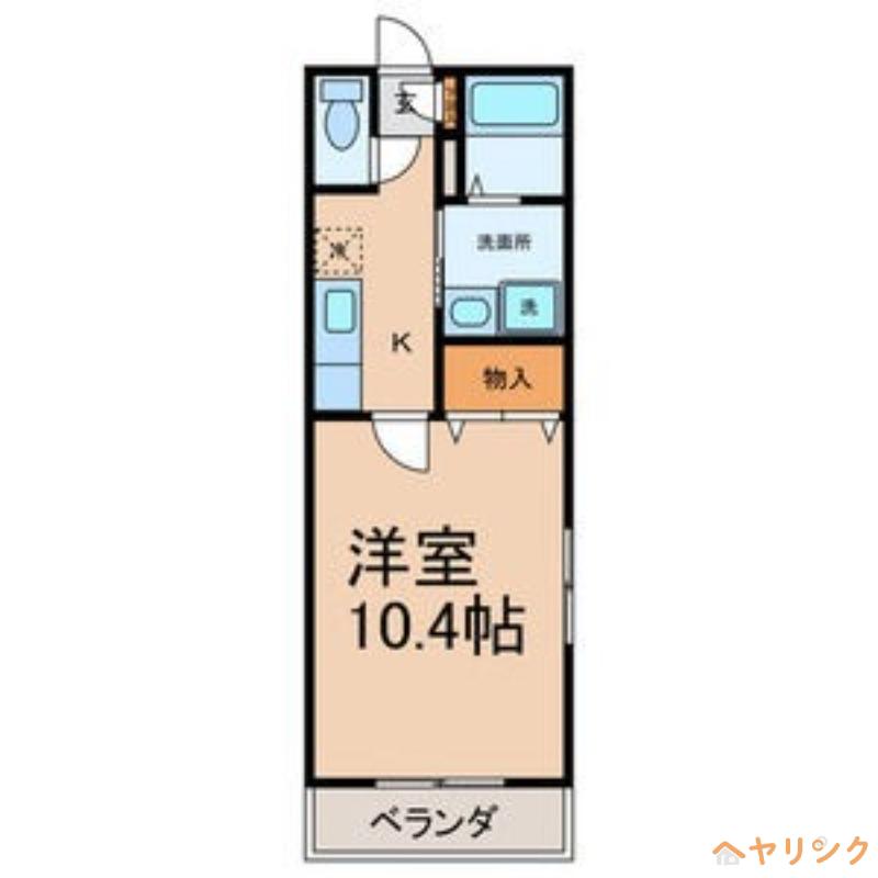 パークサイドM(1K/2階)の間取り写真