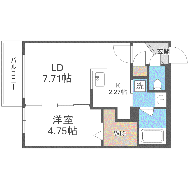 SーRESIDENCE琴似本通AVANTA(1LDK/3階)の間取り写真