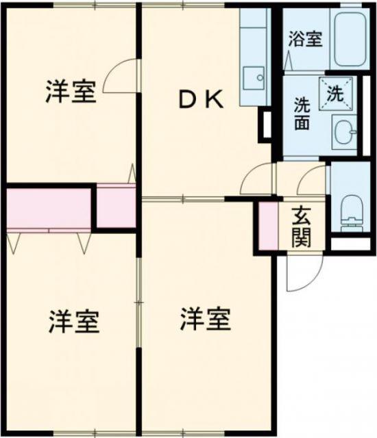 富士塚8番館II(3DK/2階)の間取り写真