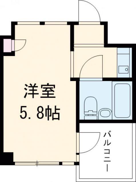 ヴィークル学院前(ワンルーム/2階)の間取り写真