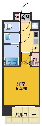 プレサンス鶴舞パーク&ステーション(1K/7階)の間取り写真
