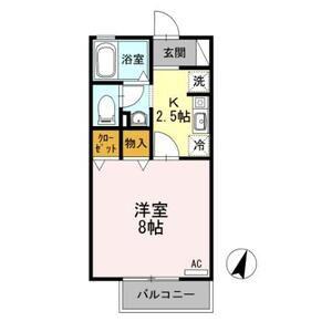ケーナ保田(1K/2階)の間取り写真