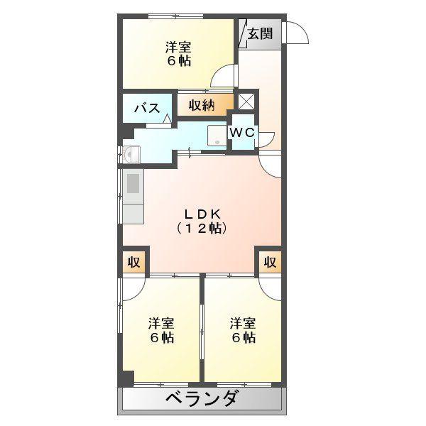 S.R.KビルディングI(3LDK/4階)の間取り写真