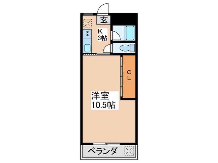 安藤コーポ(1K/3階)の間取り写真