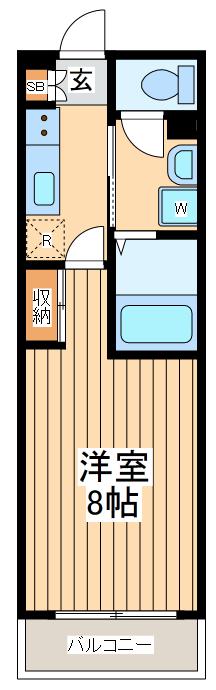 アプリコーゼ相模が丘(1K/3階)の間取り写真