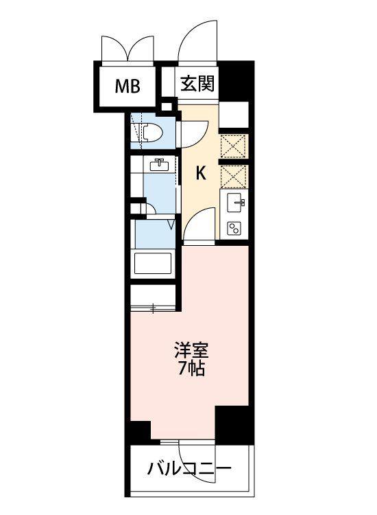 シュトラント千葉(1K/4階)の間取り写真
