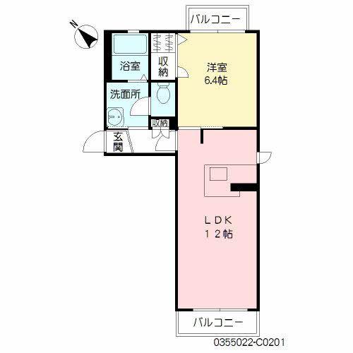 エスペランサ・ノイ C棟(1LDK/2階)の間取り写真