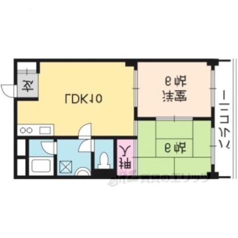 メイプルリーフ嵐山(2LDK/3階)の間取り写真
