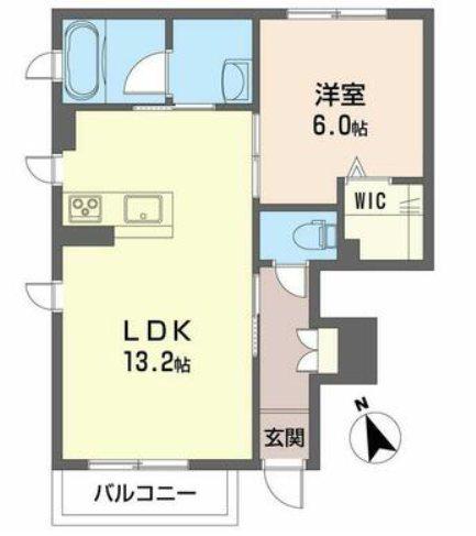 シャーメゾン フルール(1LDK/1階)の間取り写真