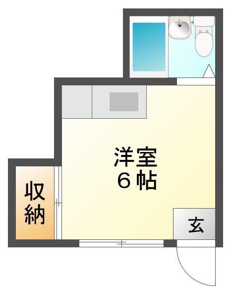 旭コーポ(ワンルーム/2階)の間取り写真