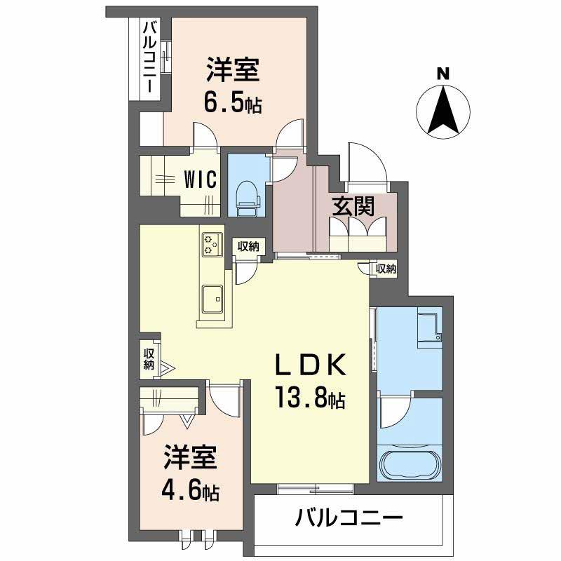 シャーメゾンセレナヴィラ(2LDK/4階)の間取り写真