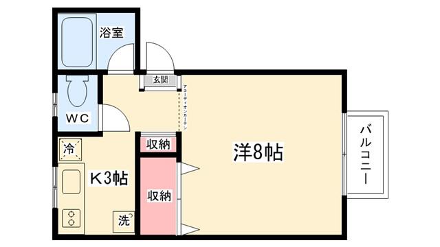 クレストハイム(1K/2階)の間取り写真