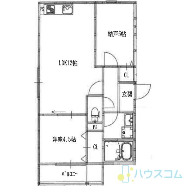 EIJU吹田南正雀(2LDK/2階)の間取り写真