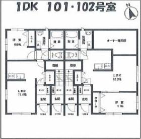 アーバンメゾン三橋(1LDK/1階)の間取り写真
