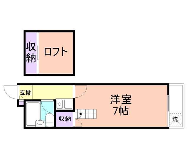 シティパル秋月(1K/1階)の間取り写真