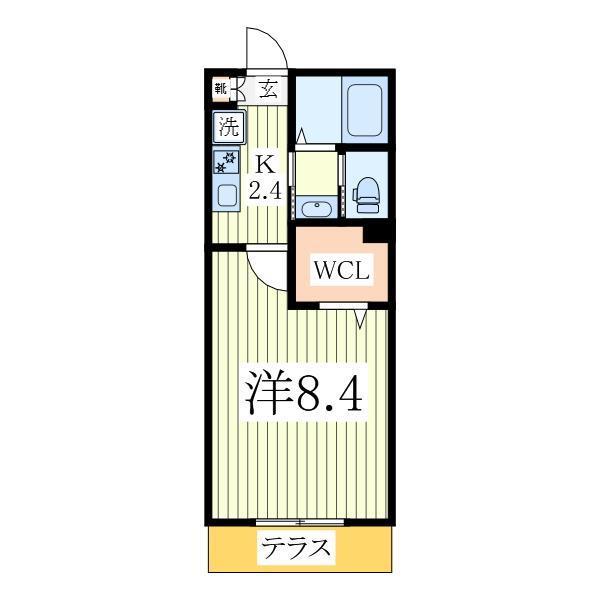 マ-ブルコート南流山(1K/1階)の間取り写真