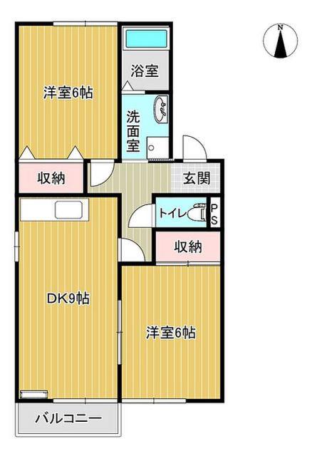 クラフト三番館(2DK/2階)の間取り写真