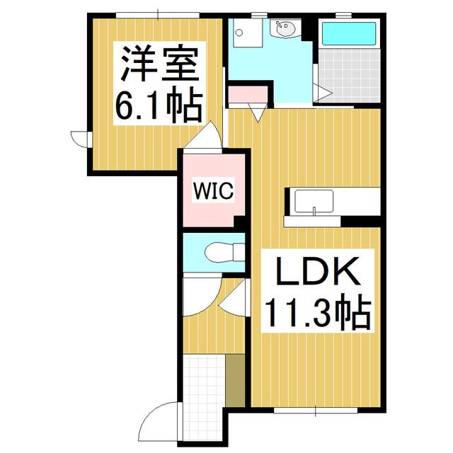 ボナール N(1LDK/1階)の間取り写真