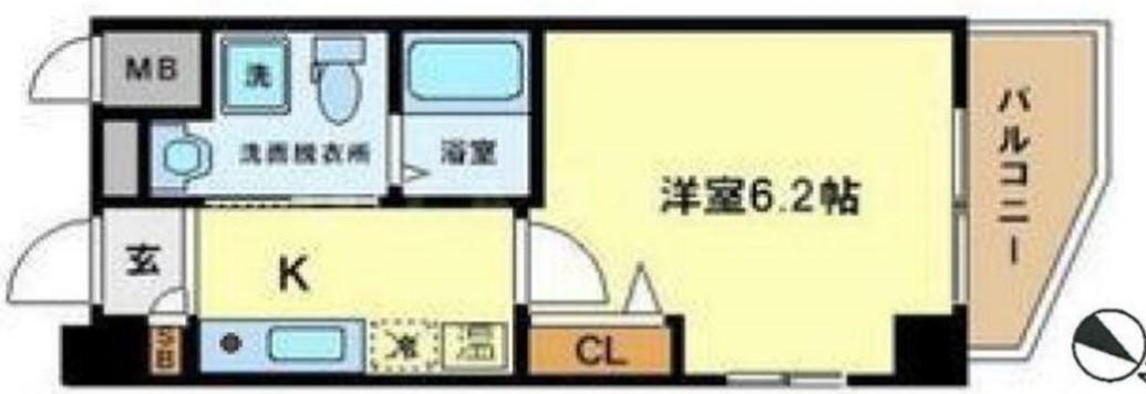 エイペックス京町堀II(1K/7階)の間取り写真
