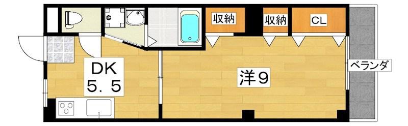 コンフォート大利(1DK/1階)の間取り写真