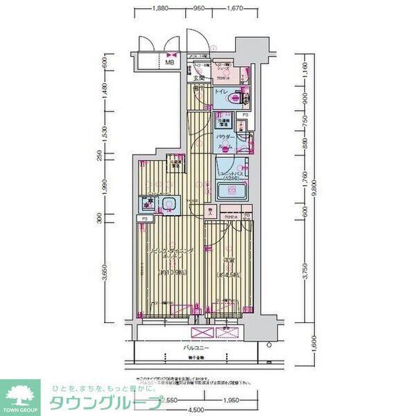 プレサンス名駅南ブリエ(1LDK/7階)の間取り写真