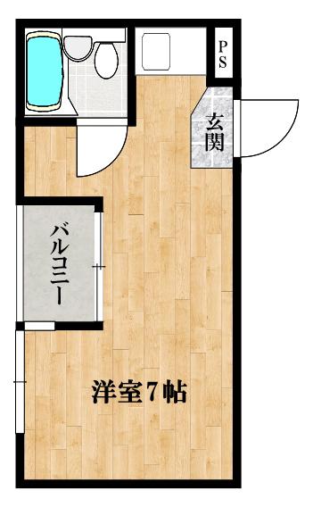 第2岡本ビル(ワンルーム/3階)の間取り写真