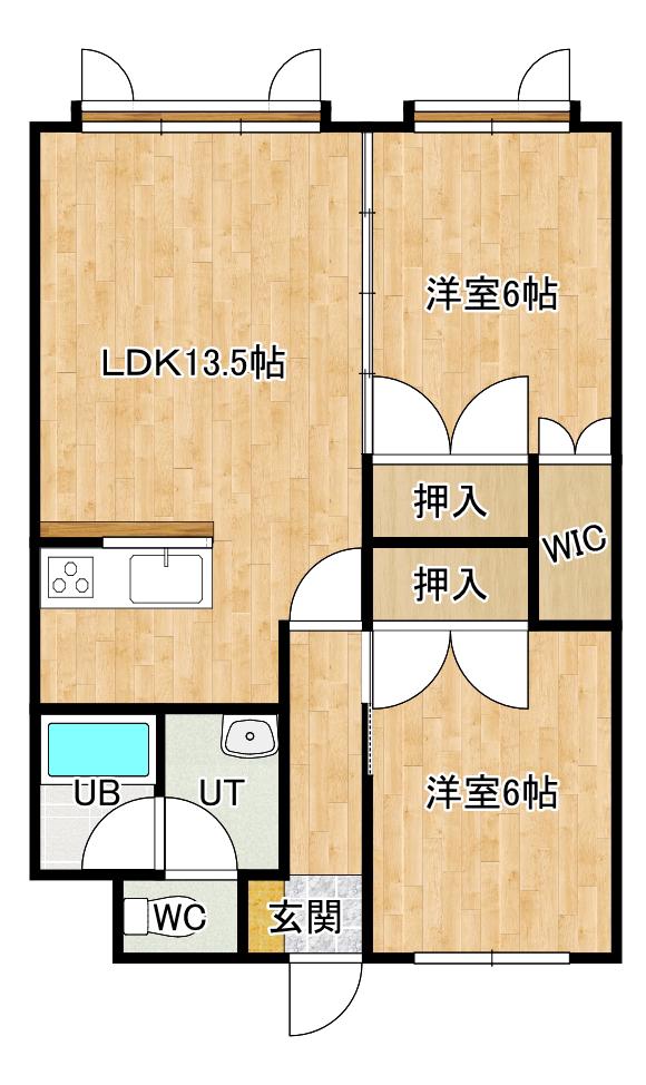 ナカシン中央ビル(2LDK/2階)の間取り写真