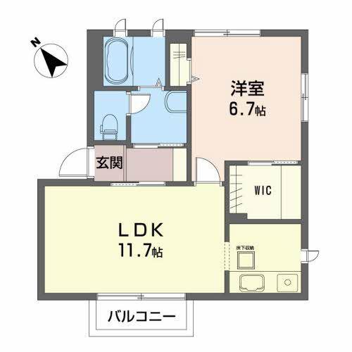 パステルコート葉山(1LDK/1階)の間取り写真