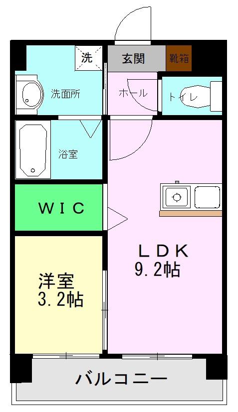 ESTRELLA菊陽(1LDK/5階)の間取り写真