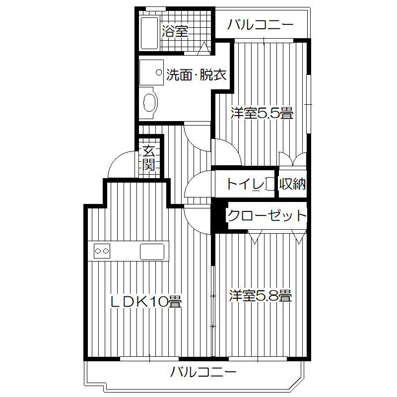 サンシャインステート(2LDK/1階)の間取り写真