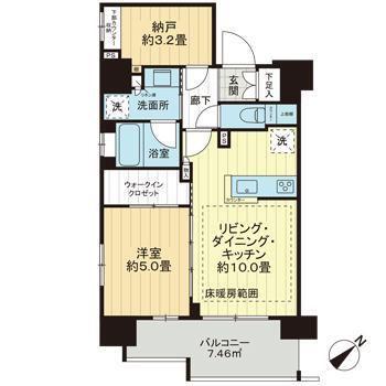 リストレジデンス築地(1SLDK/11階)の間取り写真