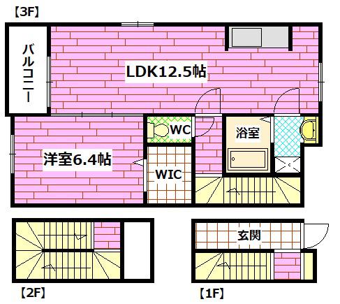 リベルテ プレッソ(1LDK/3階)の間取り写真