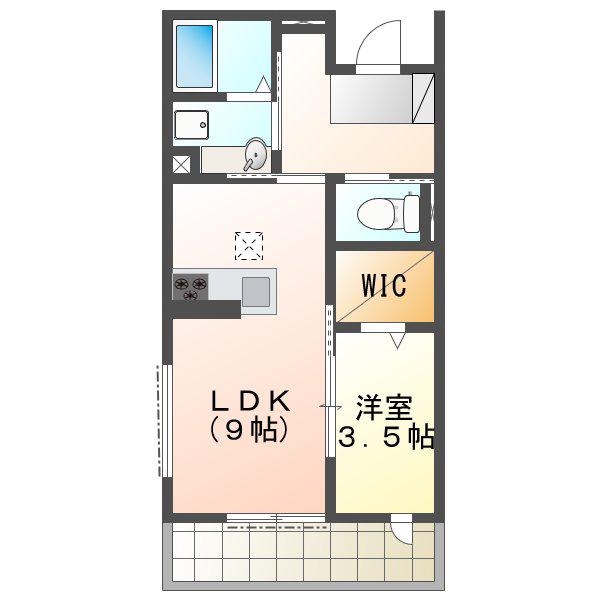 ガーデンアークA(1LDK/2階)の間取り写真
