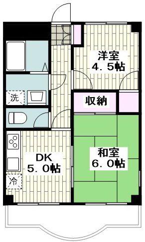 グレイス原宿(2DK/4階)の間取り写真