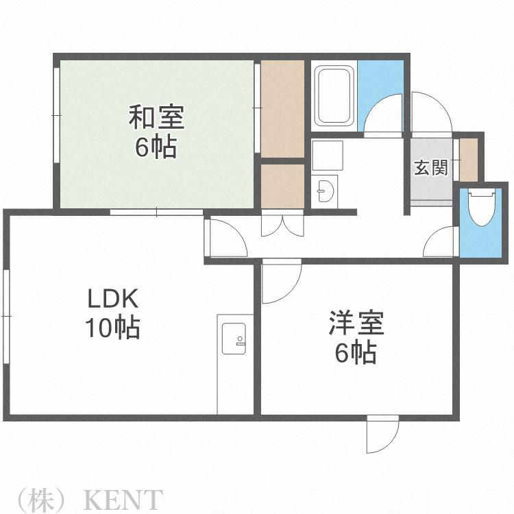 ガーデンコート(2LDK/2階)の間取り写真