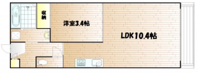 ヴィオレータ(1LDK/3階)の間取り写真