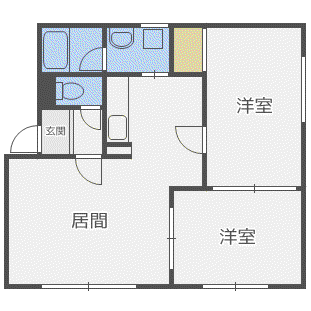 ボヌール福住II(2LDK/3階)の間取り写真